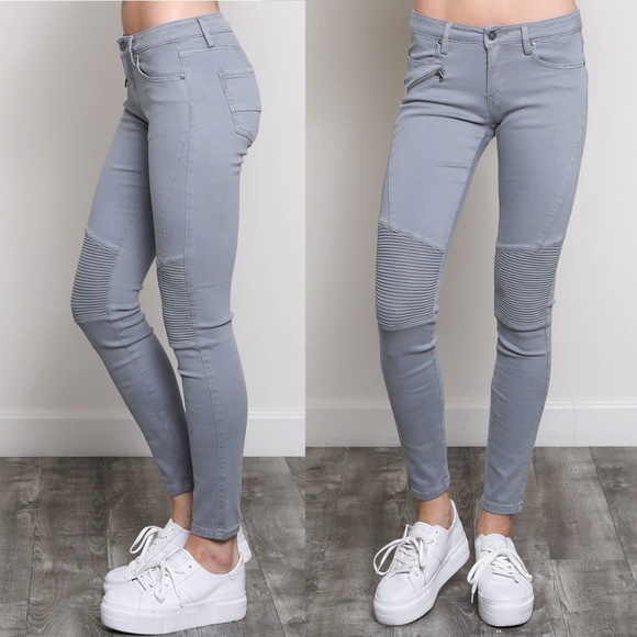 Moto Biker Jeggings Jean Leggings Pants Jeans! - Picture 3 of 4